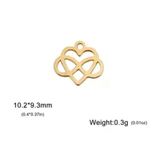 5pcs/Set Stainless Steel Heart Shaped Pendant For Necklace, Earrings, Hat, Brooch Making, Valentine's Day Gifts Diy Crafts