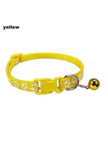 HHJASLQVQ 1pc Adjustable Pet Collar With Paw Prints And Bells, Suitable For Dogs And Cats, Multi-Color For Outdoor Photography - Red - View 7