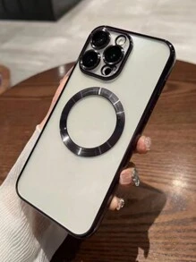 Apple 1 Mạ điện, Bao gồm tất cả, Trong suốt, Chống rơi, Phim ống kính tích hợp, Hút từ tính, Sạc không dây, Phù hợp với Bộ sạc Magsafe, Ốp điện thoại di động, Tương thích với IPhone - màu đen - Xem 5