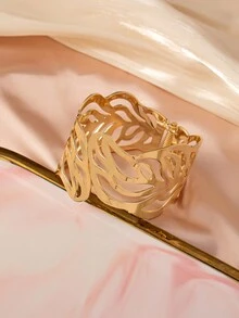 1入經典精美的中空翅膀、花朵、葉子、心形和線條裝飾多層手鏈,適用於女性宴會和儀式場合和禮物 - 線條 - 查看 15