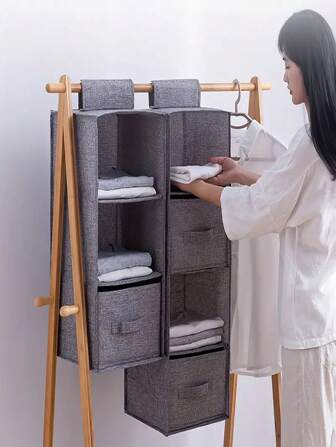 1pc Foldable Clothing Storage Bag, Hanging Wardrobe Storage Bag, For Bedroom Closet Drawer Space Saving Decorations Autumn Decor Festival Decor Room Decor Home Decor Fall Decor Bed Room Decor Bedroom, Organizer, Home Storage, For White T-Shirt Women, Black Pants Women, Ladies Winter Clothes, Dress, Winter Clothes For Ladies, Elegant Woman Dresses, White Shirt For Ladies, Long Sleeve, White Jumpsuit For Women, Spring Dresses For Women, Spring Outfits For Women, Spring, Spring Clothes, Minimalist, Summer Tops Storage