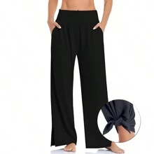 Fashion Elegant Yoga Pans Pants For Women - 黑色 - 查看 8