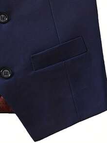 Tween Boys Suits 3-Pieces Suit Set Toddler Tuxedos Dresswear Ring Bearer Outfit Wedding Vest Pants Straps Formal Suits For Kids Navy Blue Size 4-16Y - Navy Blue - View 5