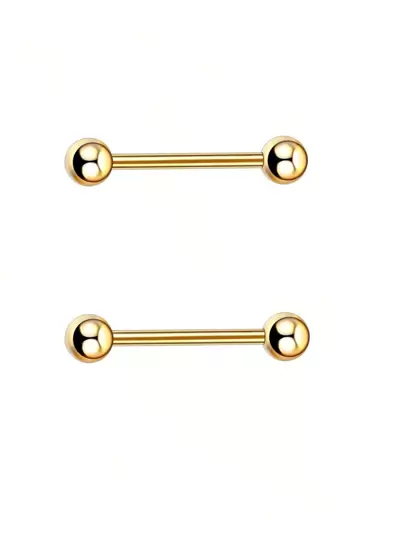 HENGKE 2pcs Stainless Steel Tongue Studs Ear Piercing Bars