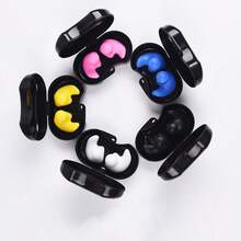 游泳耳塞,1 件組 - 舒適、防水、可重複使用的矽膠耳塞,適合游泳、浮潛、淋浴、衝浪和沐浴（紫色） - 粉色 - 查看 5