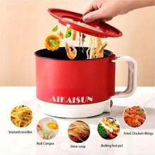 可折疊電炒鍋,宿舍家用便攜式單人迷你火鍋,一體電器 - 白色 - 查看 11