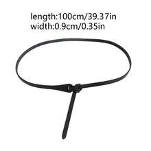 一件式外套女士腰部綁帶裝飾結瘦身腰帶,適用於時尚復古腰封 - 黑色 - 查看 5