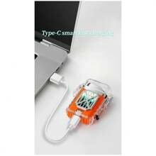 半透明外殼雙弧型type-c智能可充電無焰打火機,戶外防水香煙打火機 - 黑色 - 查看 5
