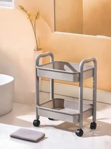 1件多功能浴室儲物架小推車,浴室用品專用,帶有間隙,方便移動 - 白色 - 查看 7