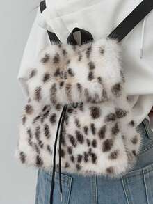 新款个性化时尚大号毛绒爱心包哥特贝壳包毛绒包手提包单肩包 - 彩色 - 查看 3