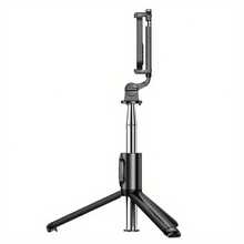 4合1可攜式自拍杆三腳架，配有可拆卸無線遙控器，伸縮輕巧的手機架，適用於蘋果iOS/安卓智慧型手機 - 黑色 - 查看 6