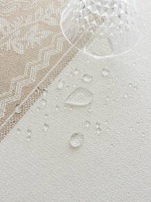 1件防水提花桌布，涤纶面料，长方形或正方形，适用于餐厅、客厅，可水洗。