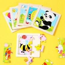 1pc Wooden Animal Puzzle, Educational Toy For Animal Cognition - Shark - View 9