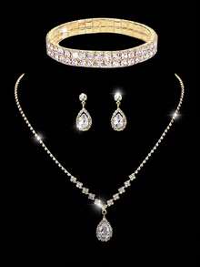 LETODE BAG Geometric Metallic Cutout Glitter Clutch Bag , Rhinestone Purse, Perfect For Party, Wedding, Prom, Dinner/Banquet, Matching With Wedding Dress, Formal Dresses, Prom Dress, Birthday Dress - Gold - View 2