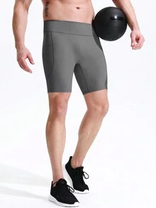 Men's High Waisted Short Leggings For Enhanced FitnessPerformance And Running Comfort,Suitable For Marathons, Yoga And Fitness - Grey - View 10