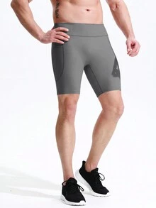 Men's High Waisted Short Leggings For Enhanced FitnessPerformance And Running Comfort,Suitable For Marathons, Yoga And Fitness - Grey - View 7