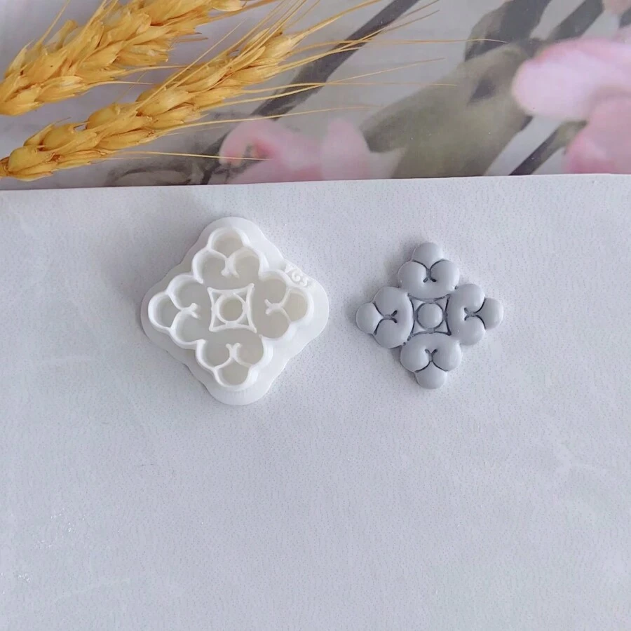 1 件軟陶耳環模具,黏土切割模具創意 Diy 工具 Yg57 - 白色 - 查看 1