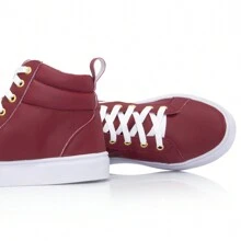 Women Wedge Sneakers - Màu Đỏ Sâu - Xem 3