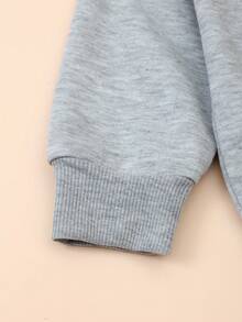 Conjunto informal de niño joven con sudadera con capucha y pantalones de chándal de unicolor - Gris Claro - Ver 4