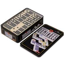 1套經典55塊多米諾骨牌套裝（儲存盒內）,適合2-4人遊玩,家庭親子互動遊戲,兒童成人遊戲,8歲以上,是新年情人節的禮物選擇 - 黑色 - 查看 2