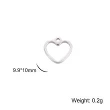 5pcs/Set Stainless Steel Heart Shaped Pendant For Necklace, Earrings, Hat, Brooch Making, Valentine's Day Gifts Diy Crafts