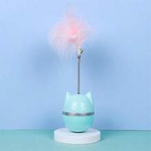Cat Toy Wobbly Teaser Wand With Bell, Feather, Perfect For Solo Play And Interactive Playtime, Pet Supplies - Blue - View 1