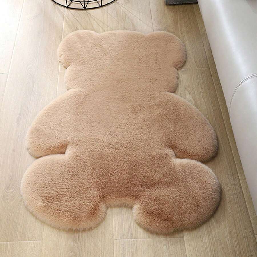 1 Miếng Hình gấu Trang trí Thảm , Mềm mại & Dày Chống trượt Tấm thảm Đối với Phòng khách Phòng ngủ Và Khác - Màu Khaki - Xem 1