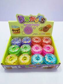 1pc Random Color Donut Shape, Set Of 3 Foam Clay, Clear Mixture Glue, Crystal Mud, Beads, Sequins, Slime Supplies For Handmade Diy Birthday Gifts - Multicolor - View 1