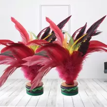 2入組/袋(20cm)手工製作的大公雞羽毛jianzi,適用於戶外健身比賽、體育訓練、踢毽子比賽專業jianzi - 彩色 - 查看 1