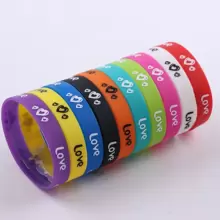 10/20pcs/Pack Sports & Casual Heart/Character/Butterfly/Skull Print Silicon Elastic Bracelet For Men, Women, Daily Wear, Festival Party And Gift Accessory