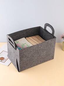1個可摺疊的固色家居收納箱,帶手柄的玩具和髒衣服籃,大尺寸 - 深灰色 - 查看 1