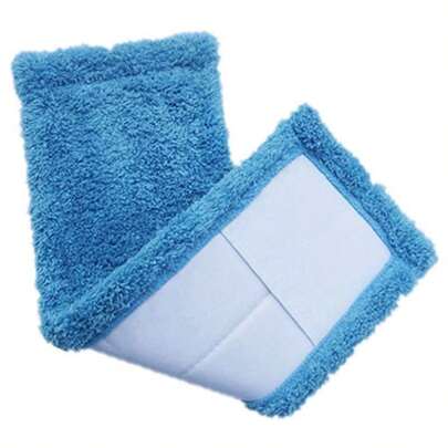 1 Mop Head 12cm*40cm Coral Velvet Thickened Flat Cleaning Mop Head Anti-Static No Lint Hand Wash Universal Replacement Head Household Floor Towel