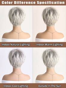 10 英寸波浪形合成假发，带刘海，混合金色，蓬松自然，适合女性日常佩戴、节日、舞会