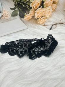 A Sexy Lace See-Through Eye Mask - Black - View 3