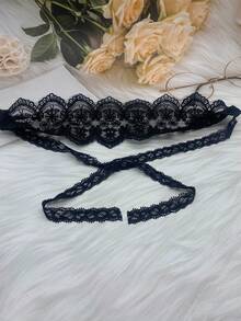A Sexy Lace See-Through Eye Mask - Black - View 2