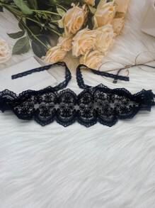 A Sexy Lace See-Through Eye Mask - Black - View 1