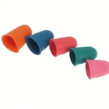 5pcs High Temperature Resistant Rubber Finger Gloves To Prevent Fingerprints, Protect Fingers From Pockmarks, Count Money And Turn Pages Without Leaving Fingerprints, Practice Guitar Gloves, Beaded Without Leaving Fingerprints And Sweat Stains, Easy To Open The Sealed Plastic Bag, Take A Shower To Isolate The Water When The Hands And Toes Are Injured To Prevent Infection - Multicolor - View 1