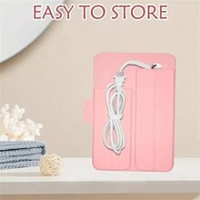 Portable Travel Curling Iron Case For /Shark , Dampproof Hair Straightener Storage Case, Perfect Travel Strong Heat Insulation Curling Iron Storage Bag - Baby Blue - View 1