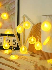 1pc Yellow Lemon Slice Shaped Led Decoration String Light With Small Pendant, Ideal For Restaurant, Window Display, Party, Holiday, Etc. Powered By 2 Or 3 Pcs 5v Battery (Not Included) - Yellow - View 7