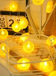 1pc Yellow Lemon Slice Shaped Led Decoration String Light With Small Pendant, Ideal For Restaurant, Window Display, Party, Holiday, Etc. Powered By 2 Or 3 Pcs 5v Battery (Not Included) - Yellow - View 5