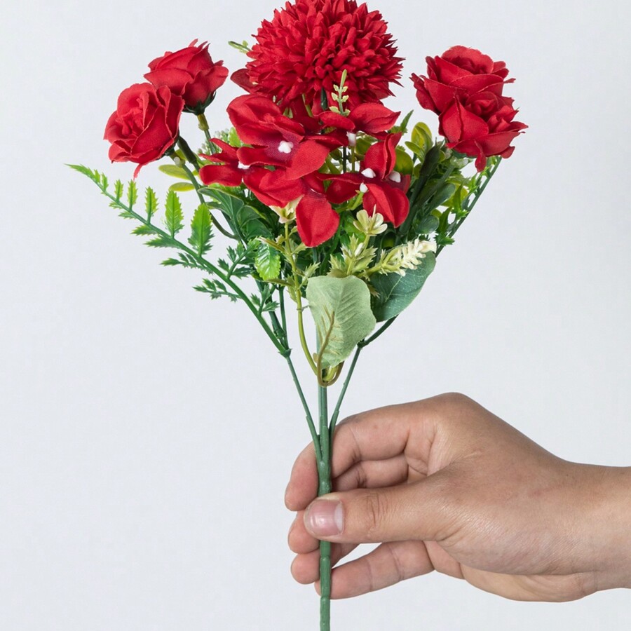 1/3PCS Artificial Peony Flowers Silk Roses Bouquets Fake Hydrangea For