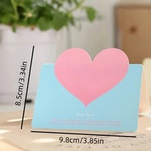 10入創意通用情人節愛心賀卡,生日,禮物,內含信封 - 彩色 - 查看 2