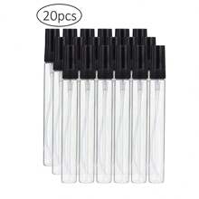 20pcs10ml Portable Perfume Bottle Spray Refillable Cosmetic Sample Glass Bottling Empty Glass Container - Black - View 2