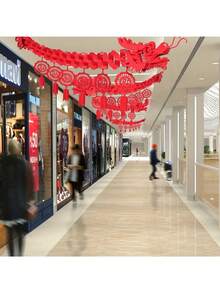 1 件新年龍天花板裝飾品,2024 年新年裝飾派對禮品派對用品,紅龍花環燈籠幸運春節掛繩花環,適合商店、餐廳、派對、家居、唐人街的農曆新年裝飾品 - 紅色 - 查看 6