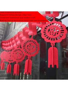 1 件新年龍天花板裝飾品,2024 年新年裝飾派對禮品派對用品,紅龍花環燈籠幸運春節掛繩花環,適合商店、餐廳、派對、家居、唐人街的農曆新年裝飾品 - 紅色 - 查看 2