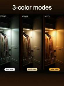 櫥櫃燈 - 無線動感感應LED燈條，適用於餐具室，壁櫥，廚房，浴室 - USB充電磁性櫥櫃照明，具自動關閉和白天感應功能 - 白色 - 查看 2