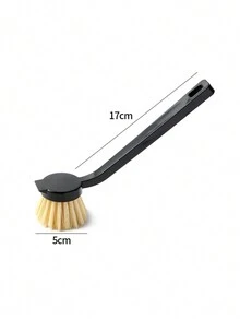 1 Miếng Vệ Sinh Nhà Bếp Chải Đối với Rửa chén Với Thanh kiếm Bristle Và Dừa Chất xơ , Không dính Và Tay cầm dài Nồi Chải - màu đen - Xem 2