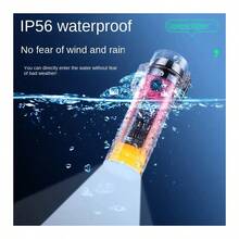 戶外防風雙弧脈衝無焰打火機手電筒指南針多功能打火機led顯示密封防水 - 藍色 - 查看 8