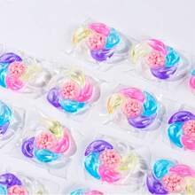 30pcs/Box 6-In-1 Laundry Pods With Softener & Scent Booster, Power Soap Pods Laundry Detergent, Long Lasting Fresh Scent - Multicolor - View 2