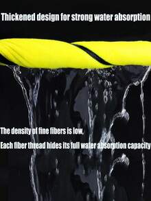 1條純色加厚加大珊瑚絨毛巾,柔軟吸水,適用於成人和兒童 - 黃色 - 查看 4